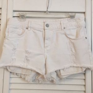 Daslu São Paulo White Cut Off Denim Shorts Size 8